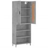 vidaXL Highboard betonggr&aring; 69,5x34x180 cm konstruert tre