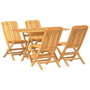vidaXL Hagespisegruppe 5 deler heltre teak