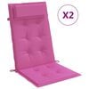 vidaXL Stolputer med h&oslash;y rygg 2 stk rosa oxfordstoff