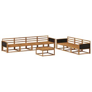 vidaXL Utend&oslash;rs sofa-sett 8 pcs Naturlig Solid akasietre