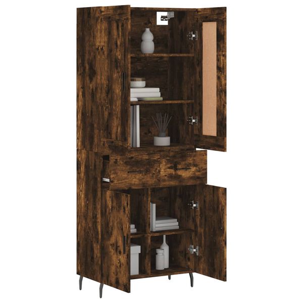 vidaXL Highboard r&oslash;kt eik 69,5x34x180 cm konstruert tre