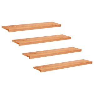 vidaXL Trappetrinn 4 stk. 110 x 25 x 2 cm Lakk Massiv b&oslash;ketre