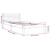 vidaXL Sengeramme uten madrass voksbrun 90x200 cm heltre furu