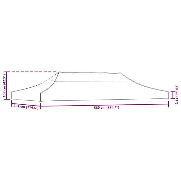 vidaXL Teltduk for festtelt 3x6 m kremhvit
