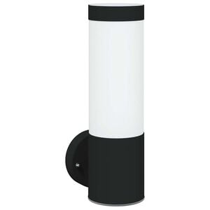 vidaXL Utevegglampe Svart 12 x 8,5 x 27 cm Rustfritt st&aring;l og plast