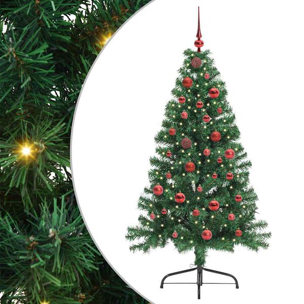 vidaXL Kunstig Forh&aring;ndsopplyst Juletre med 150 LED gr&oslash;nn 150 cm PVC