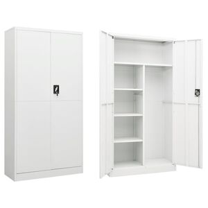 vidaXL Oppbevaringsskap hvit 90x40x180 cm st&aring;l