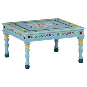 vidaXL Salongbord turkis h&aring;ndmalt heltre mango
