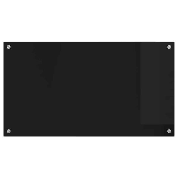 vidaXL Kjøkkenbakplate Svart 90 x 50 x 0,8 cm herdet glass