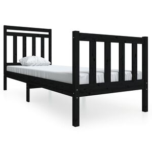 vidaXL Sengeramme svart 75x190 cm Small Single heltre