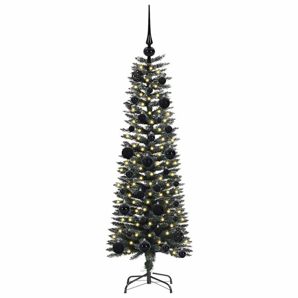 vidaXL Kunstig juletre med 150 LED grønn 120 cm PVC og plast og stål
