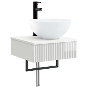 vidaXL Vegghengt vask H&oslash;gglans hvit 40 x 41 x 40,5 cm Konstruert tre