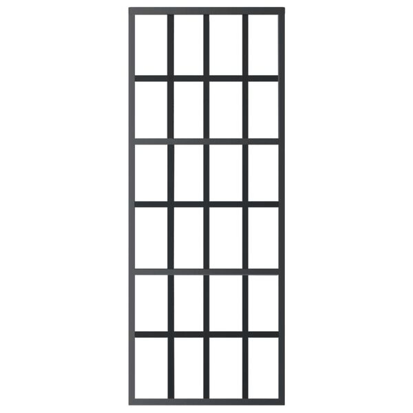 vidaXL Skyvedør med monteringssett 76x205 cm ESG glass og aluminium