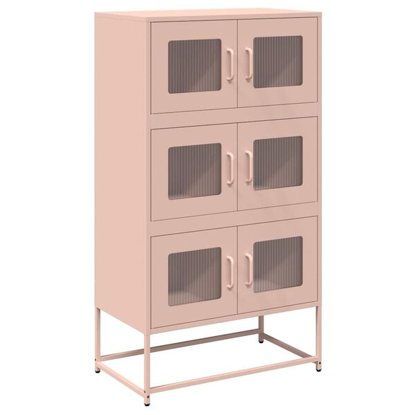 vidaXL Highboard rosa 68x39x123 cm stål