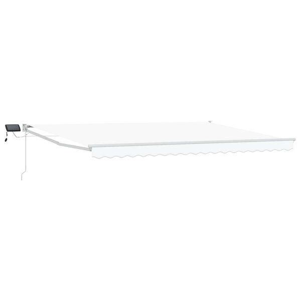vidaXL Manuell utvidbar markise med LED-lamper Hvit 4 x 2 m