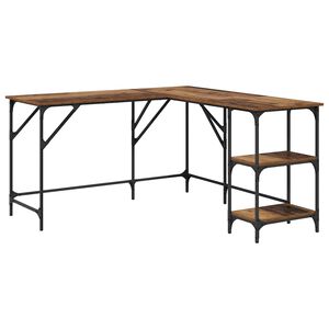vidaXL Skrivebord Gamle tre 139 x 139 x 75 cm Konstruert tre