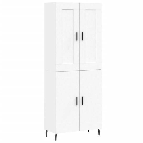 vidaXL Highboard hvit 69,5x34x180 cm konstruert tre