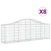 vidaXL Gabionkurver buede 8 stk 200x30x60/80 cm galvanisert jern