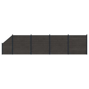 vidaXL Gjerdesett 5 stk. 792 x 186 cm WPC og Aluminium Svart