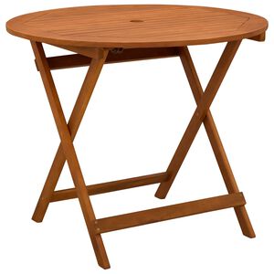 vidaXL Sammenleggbart hagebord Brun &Oslash; 90 x 75 cm Solid Eucalyptus Tre