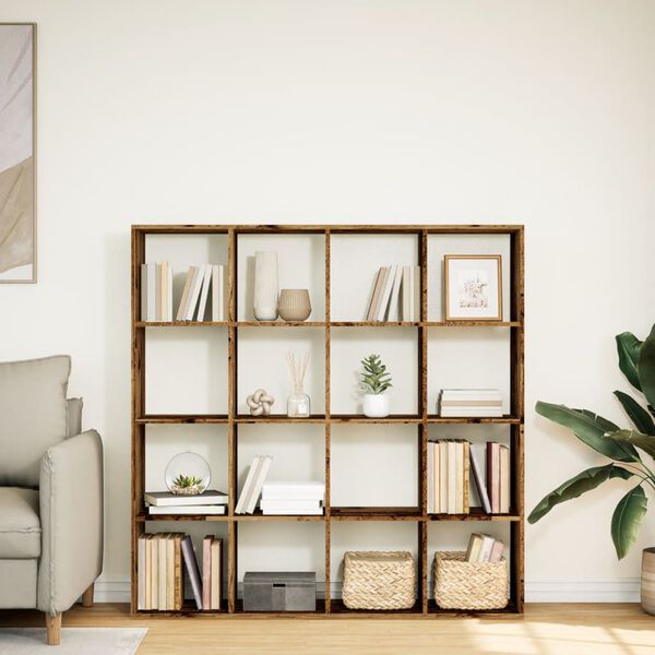 vidaXL Bokhylle gammelt tre 137,5x29x137,5 cm konstruert tre