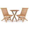 vidaXL Hagespisestuesett 3 deler heltre teak