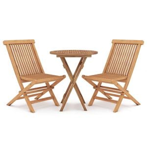 vidaXL Hagespisestuesett 3 deler heltre teak