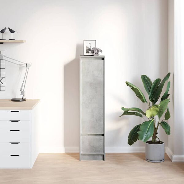 vidaXL Highboard betonggr&aring; 29,5x34x119,5 cm konstruert tre