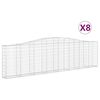 vidaXL Gabionkurver buede 8 stk 400x30x100/120 cm galvanisert jern