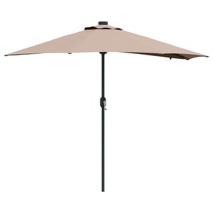 vidaXL Hageparasol 294 x 150 x 223 cm Polyester og st&aring;l Gr&aring;brun