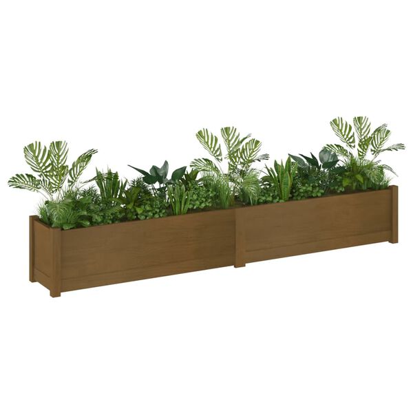 vidaXL Plantekasser 2 stk honningbrun 200x31x31 cm heltre furu