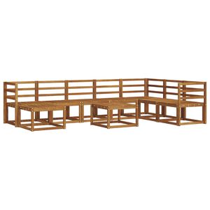 vidaXL Utend&oslash;rs sofa-sett 9 pcs Naturlig Solid akasietre
