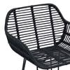 vidaXL Barstol 2 pcs Svart 55 x 52 x 92 cm Rattan og Jern