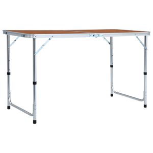 vidaXL Sammenleggbart campingbord aluminium 120x60 cm