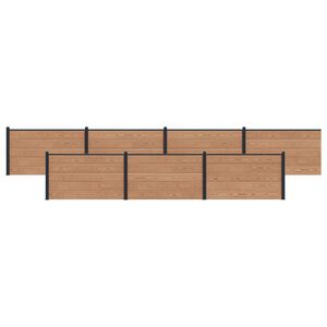 vidaXL Gjerdeplate 7 pcs WPC og Aluminium Brun
