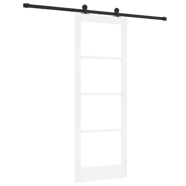 vidaXL Skyved&oslash;r ORKDAL Hvit 78 x 211 cm Massivt furutre og glass