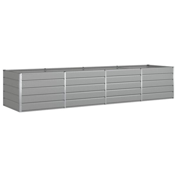 vidaXL Plantekassed Lysegr&aring; 195 x 100 x 45 cm Galvanisert St&aring;l