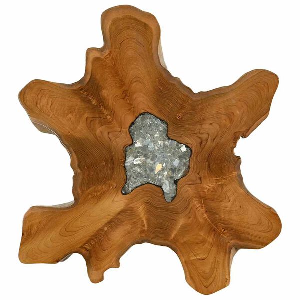 vidaXL Salongbord 70x45 cm heltre teak og polyresin