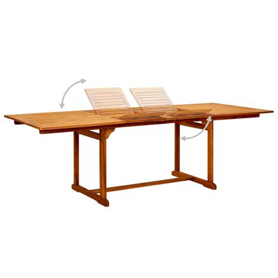 vidaXL Utendørs spisebord (160-240)x100x75 cm heltre akasie