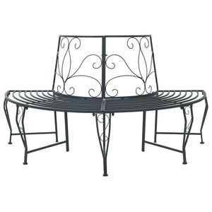 vidaXL Trebens 4-Antall seter 160 x 80 x 89 cm St&aring;l S&oslash;lvgr&aring; halvrund