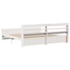 vidaXL Sengeramme med hodegavl hvit 200x200 cm heltre furu