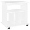 vidaXL Rulleskap hvit 60x45x60 cm konstruert tre