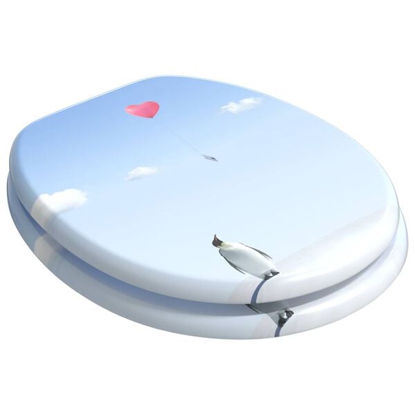 vidaXL Toalettsete Bl&aring; 44 x 38 cm MDF-plater