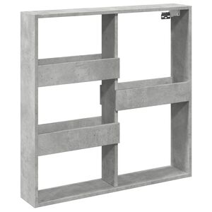 vidaXL Veggskap betonggr&aring; 80x15x80 cm konstruert tre