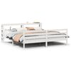 vidaXL Sengeramme med hodegavl hvit 200x200 cm heltre furu