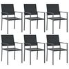 vidaXL Hagestoler 6 stk svart 54x62,5x89 cm polyrotting