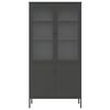 vidaXL Highboard svart 90x40x180 cm glass og st&aring;l