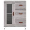 vidaXL Highboard gr&aring; sonoma 69,5x34x180 cm konstruert tre