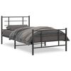 vidaXL Sengeramme i metall med hode- og fotgavl svart 107x203 cm