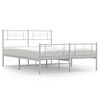 vidaXL Sengeramme i metall med hode- og fotgavl hvit 120x200 cm